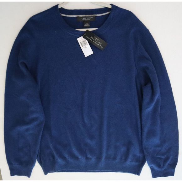 The Men's Store Bloomingdale's 7645113M Sz 2XL Blue Heather Cashmere Sweater $19 - Picture 4 of 4